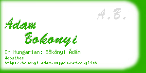 adam bokonyi business card